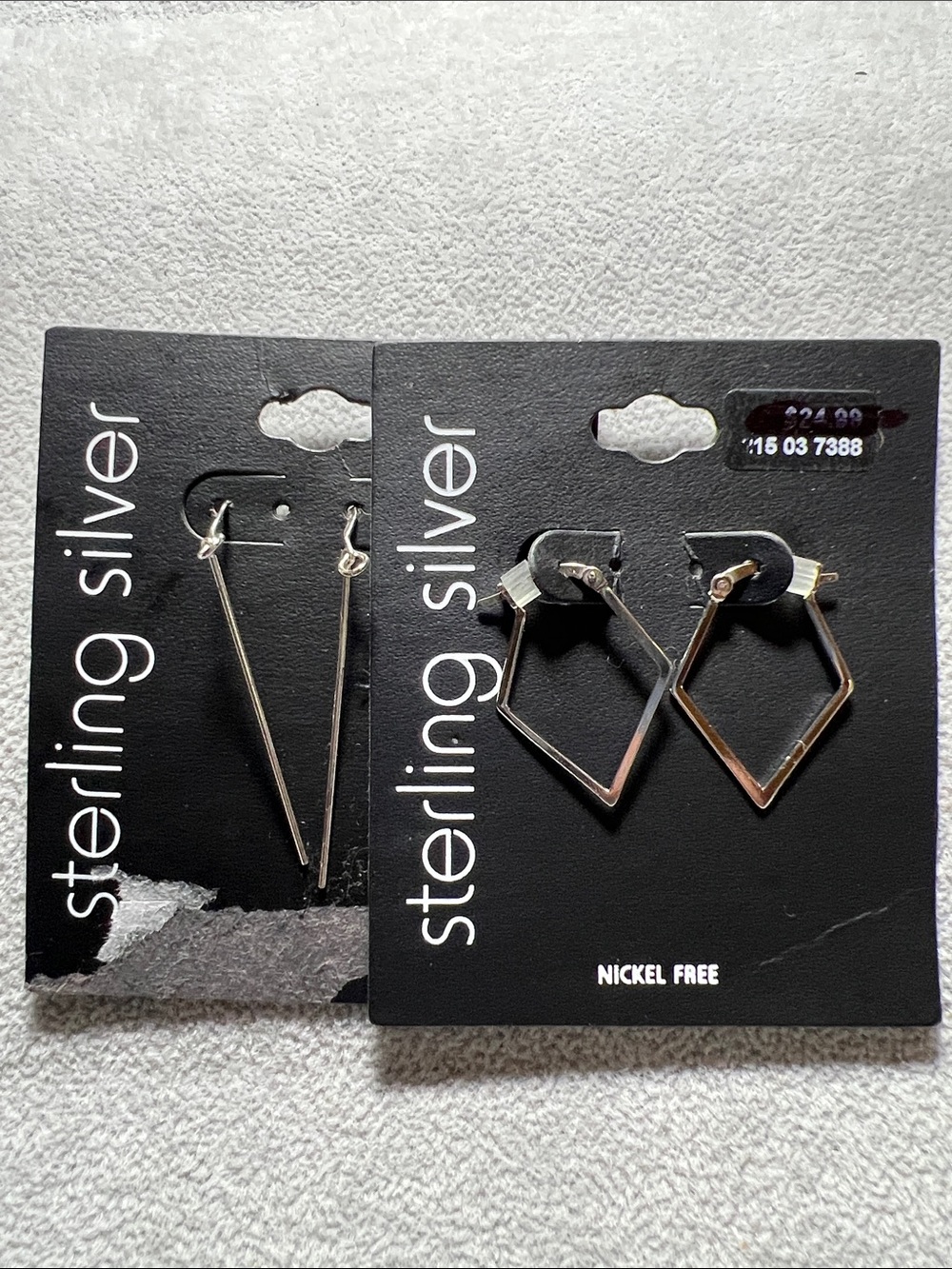 Modern Solid Sterling Silver Earrings